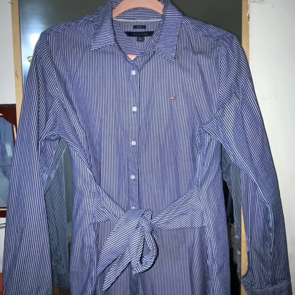 Tommy Hilfiger Women's Striped Tie Front Shirt